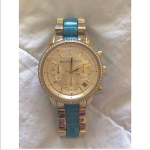 Teal and Gold Michael Kors watch